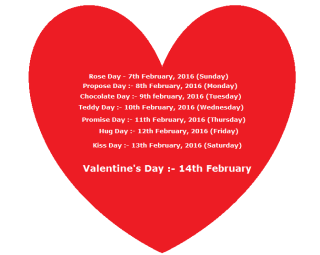 Valentine Week List 2016 